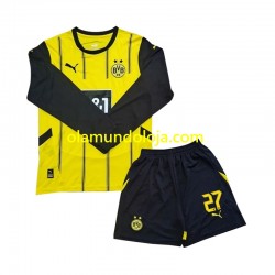 Camisola Borussia Dortmund Karim Adeyemi 27 Criança Equipamento Primeiro 2024-2025 Manga Comprida